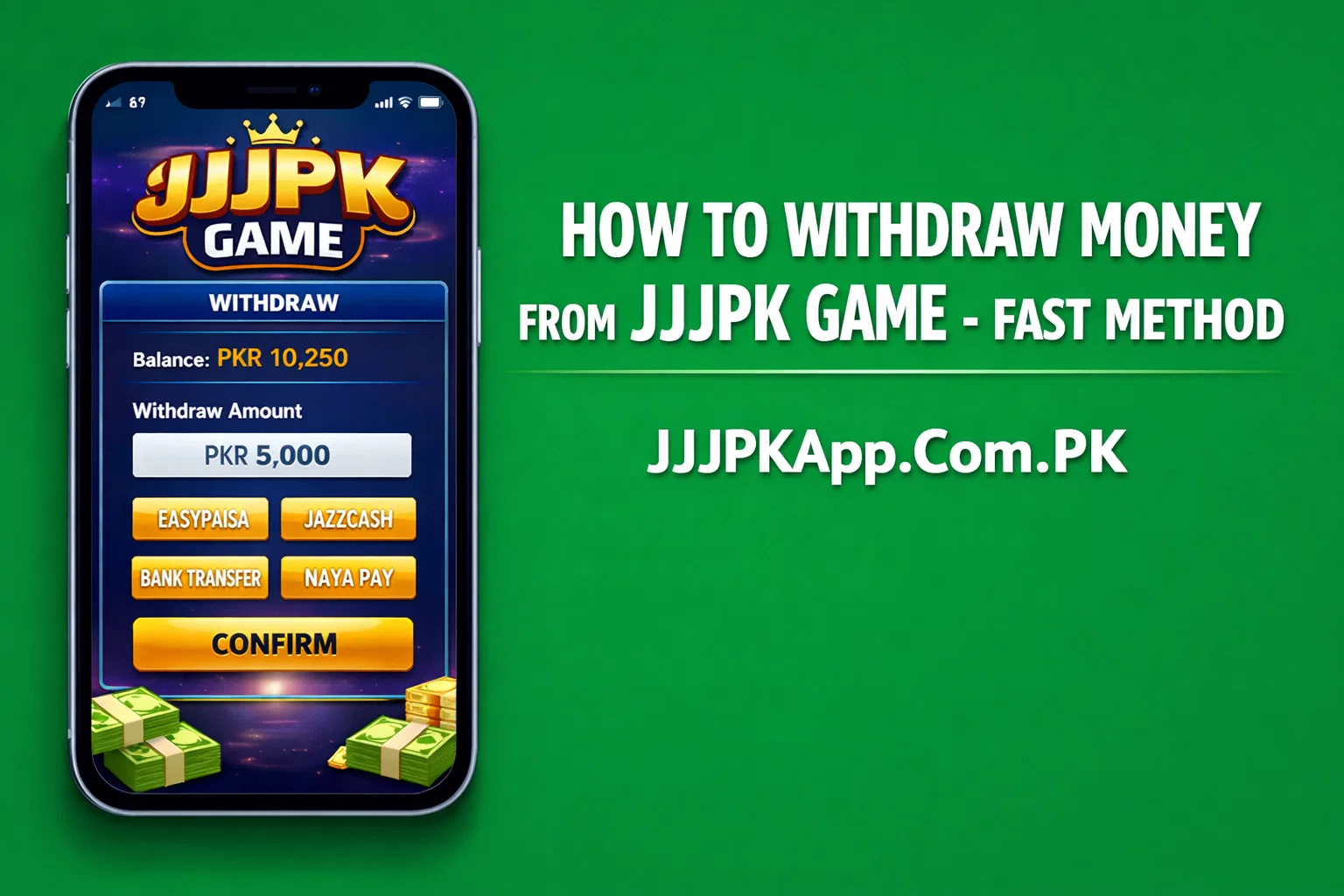 Withdraw Money from JJJPK Game